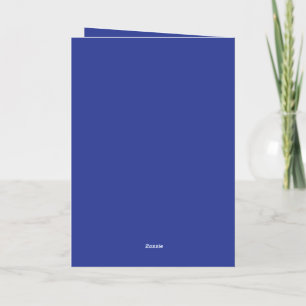 Solid Deep Blue Backdrop   Bold Minimalist Design Foil Greeting Card