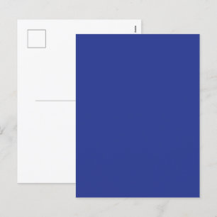 Solid Deep Blue Backdrop   Bold Minimalist Design Holiday Postcard