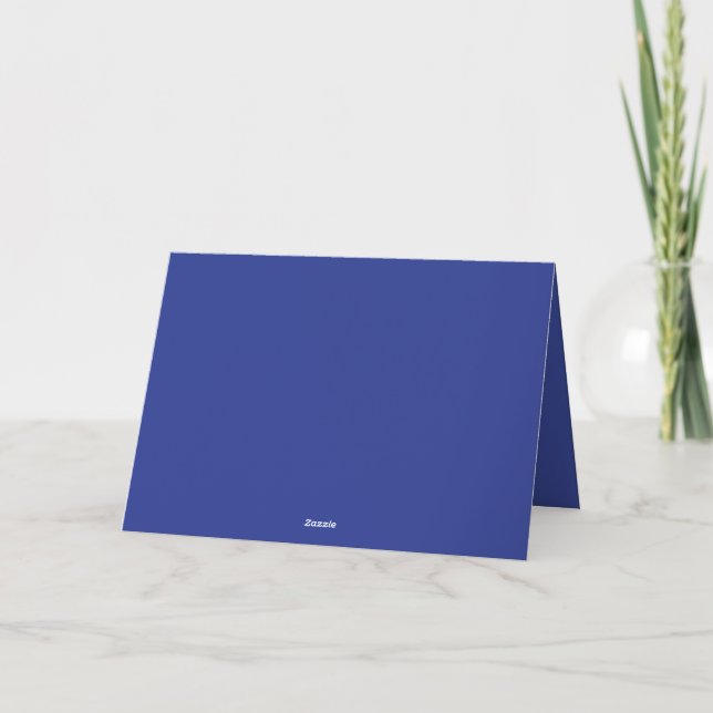 Solid Deep Blue Backdrop | Bold Minimalist Design Invitation (Back)