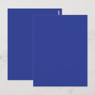Solid Deep Blue Backdrop Bold Minimalist Design Postcard