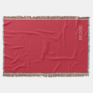 Solid Deep dark red HOME throw blanket