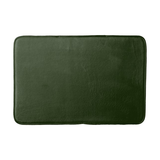 Solid deep forest green bath mat (Front)