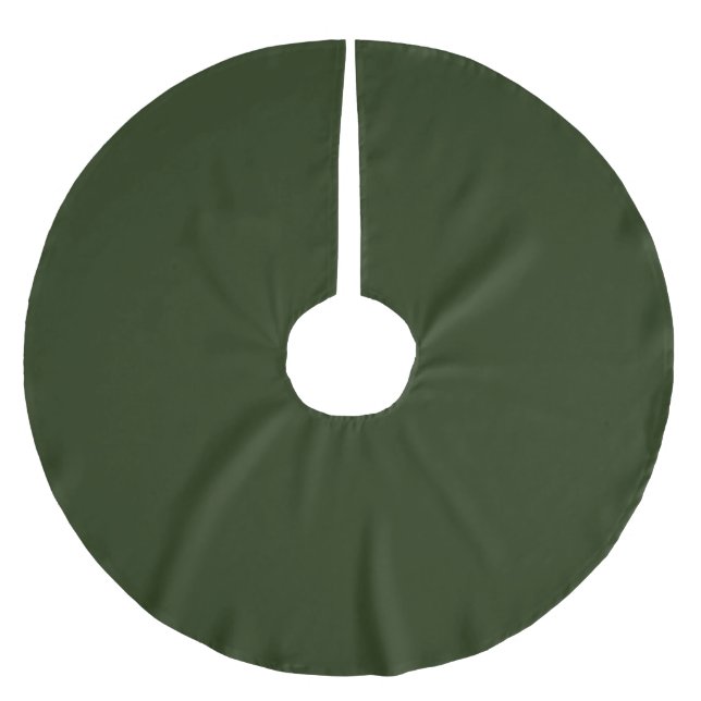 Solid deep forest green brushed polyester tree skirt (Front)