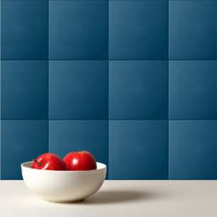 Solid deep ocean blue ceramic tile