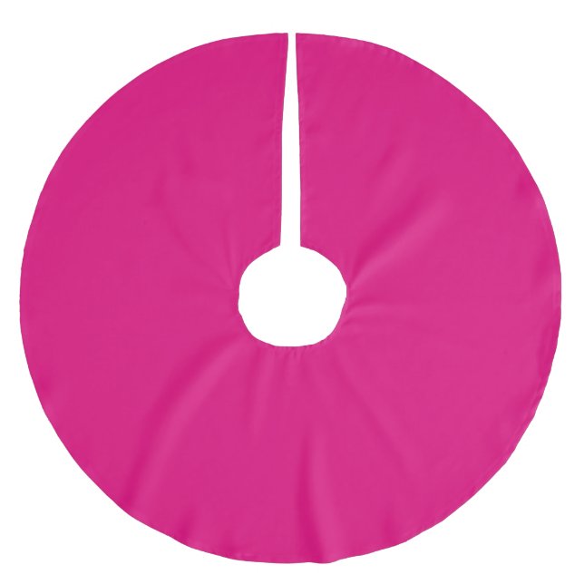 Solid deep pink brushed polyester tree skirt (Front)