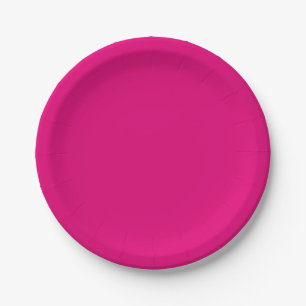 Solid deep pink paper plate