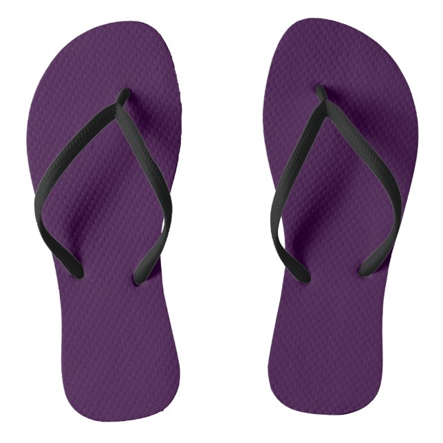 Solid deep purple dark plum thongs (Footbed)