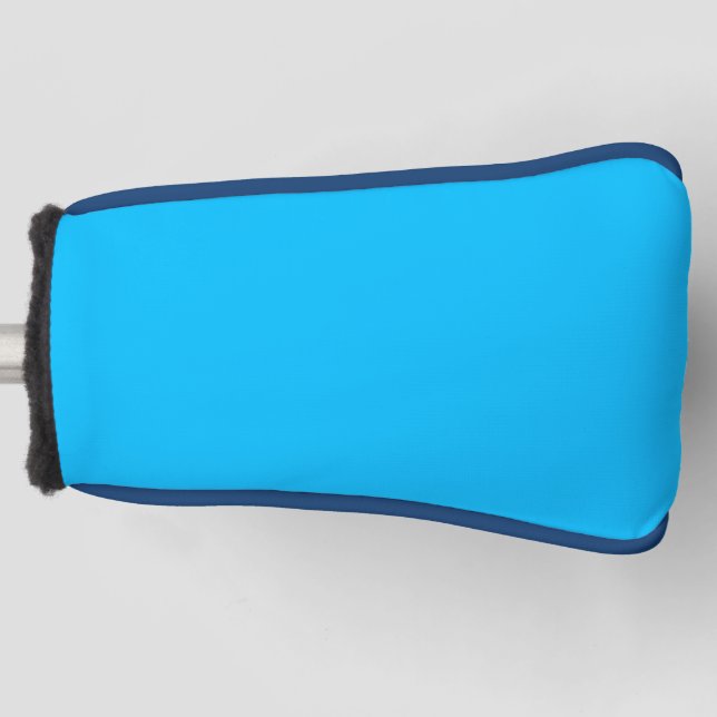 Solid Deep Sky Blue Modern Stylish Golf Head Cover (Front)