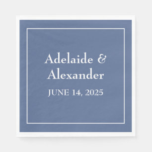Solid Dusty Blue Paper Plate Napkin