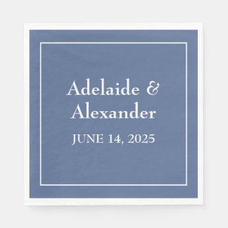 Solid Dusty Blue Paper Plate Napkin