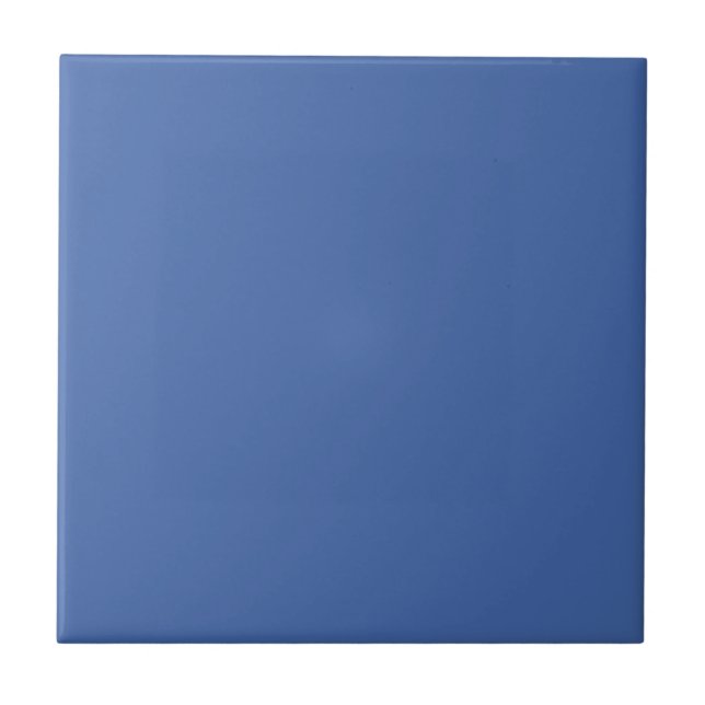 Solid Dusty Cornflower Blue Minimalist Ceramic Tile (Front)