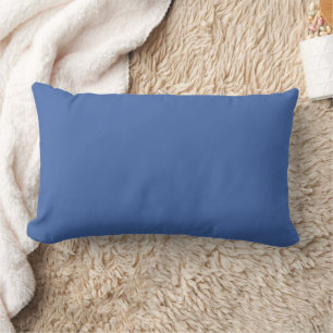 Solid Dusty Cornflower Blue Minimalist Lumbar Cushion