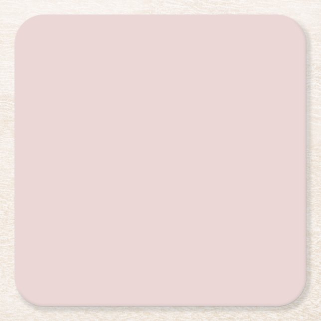 Solid Dusty Pink Light Elegant Minimalist  Square Paper Coaster (Front)