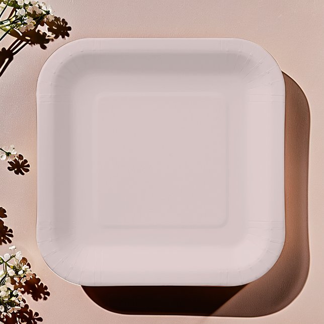 Solid Dusty Pink Light Elegant Minimalist Wedding Paper Plate (Solid Dusty Pink Light Elegant Minimalist Wedding Paper Plates)