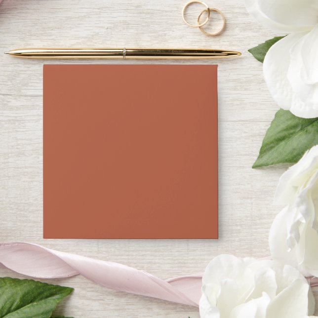 Solid Earthy Terracotta Square Envelope (Wedding)