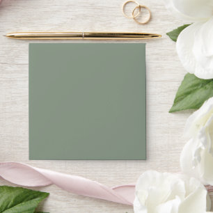 Solid Earthy Woodland Green Square Envelope