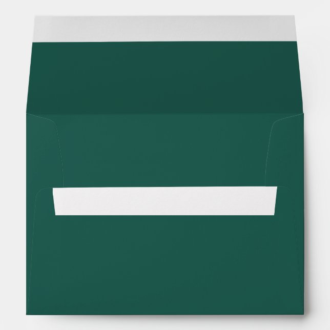 Solid Emerald Green Wedding Stationary Envelope (Back (Bottom))