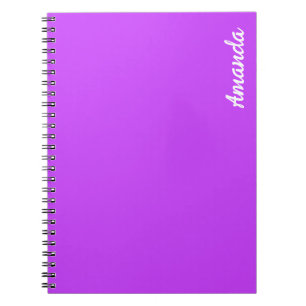 solid fluorescent bright neon purple  notebook