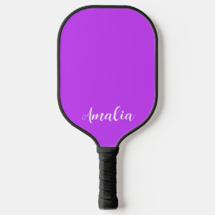 solid fluorescent bright neon purple   pickleball paddle