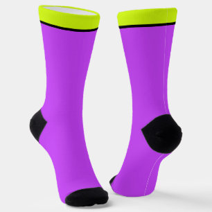 solid fluorescent bright neon purple socks