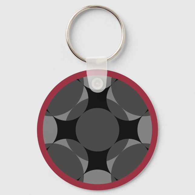 Solid Four Star Circle Cross by Kenneth Yoncich Key Ring (Front)