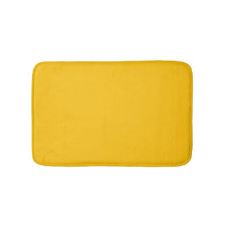 Solid Golden Honey Yellow Bath Mat