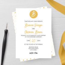 Solid Golden Monogram Wedding