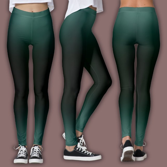 Solid Gradient Pattern | Dark Emerald Ombre Leggings (Creator Uploaded)