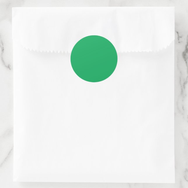 Solid Green Background  Classic Round Sticker (Bag)