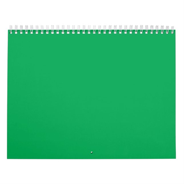 Solid Green Background –Minimalist Template Design Calendar (Cover)