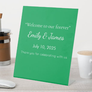 Solid Green Background  Pedestal Sign