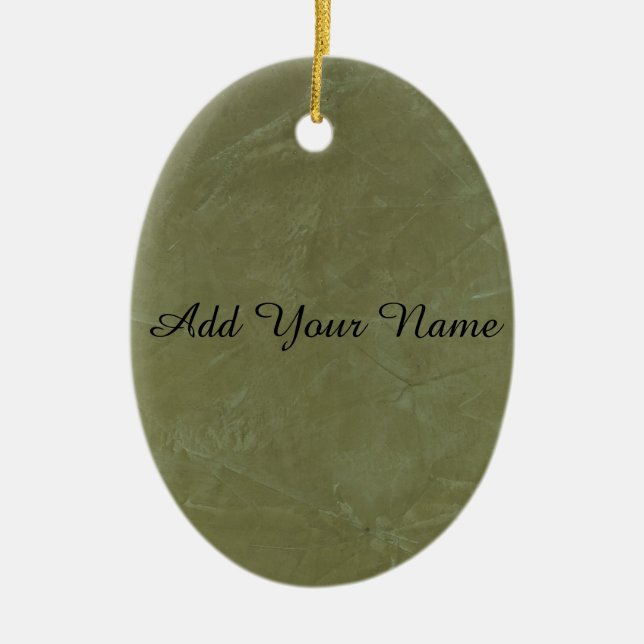 Solid Green Ceramic Ornament (Front)