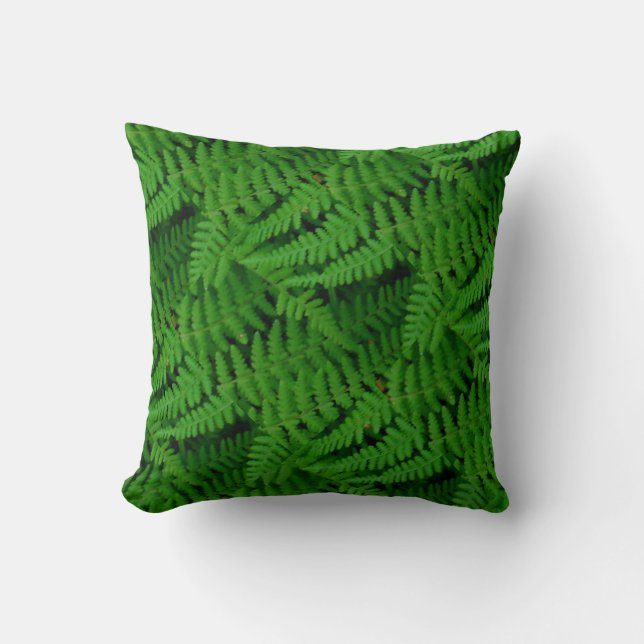 solid  green fern pattern abstract plain green bk cushion (Front)