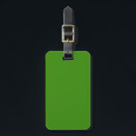 Solid Green Luggage Tag<br><div class="desc">Luggage tag with name and address on a solid green background colour. Personalise with your name and address information using the easy templates. Font colour,  font style,  and font size are customisable.</div>