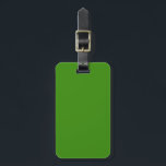 Solid Green Luggage Tag<br><div class="desc">Luggage tag with name and address on a solid green background colour. Personalise with your name and address information using the easy templates. Font colour,  font style,  and font size are customisable.</div>