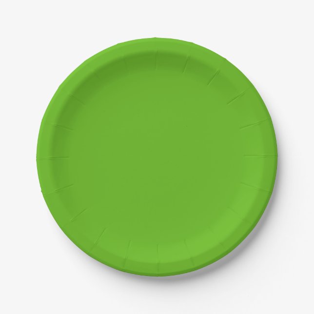 Solid green paper plates. plate (Front)