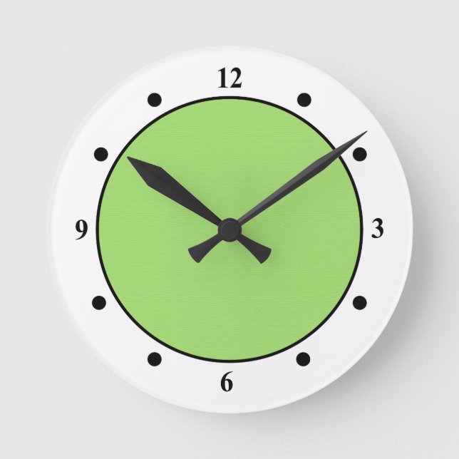 Solid Green Round Clock (Front)