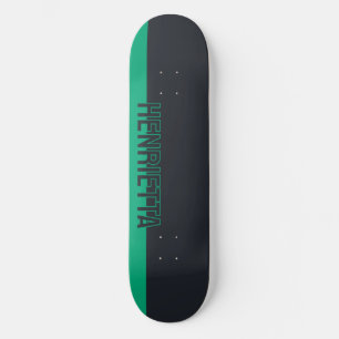 Solid Grey and Green Customisable Skateboard