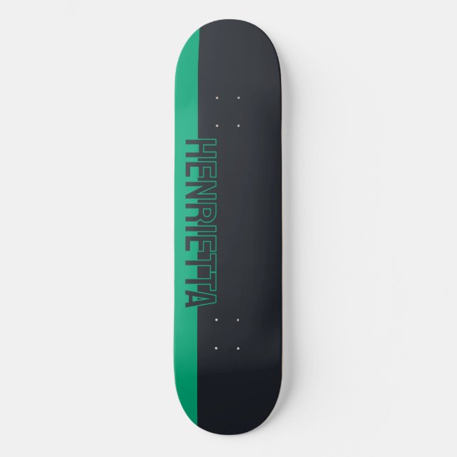 Solid Grey and Green Customisable Skateboard (Front)