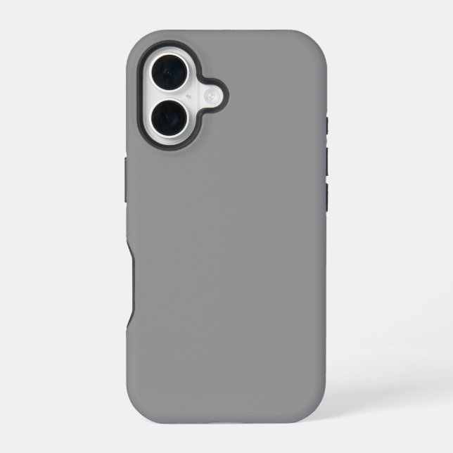 Solid Grey Colour iPhone 16 Case (Back)