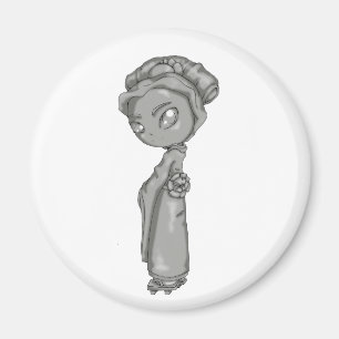 Solid Grey Geisha Magnet