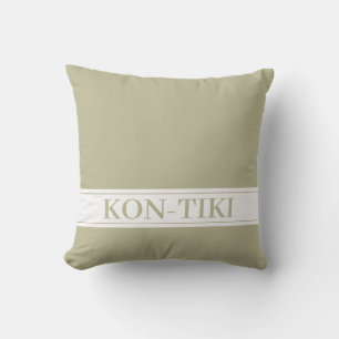 Solid Grey Olive. Boat Name Custom Outdoor Pillow