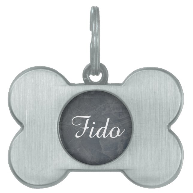 Solid Grey Pet Name Tag (Front)