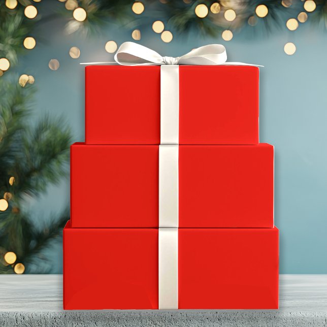 Solid Holly Red Wrapping Paper Sheet (Creator Uploaded)