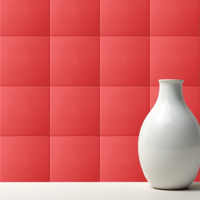 Solid hot coral red ceramic tile (Creator Uploaded)