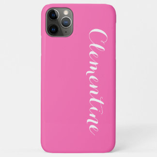 Solid Hot Pink Background, Name Monogram iPhone 11 Pro Max Case