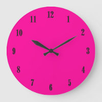 Solid Hot Pink Black Numbers