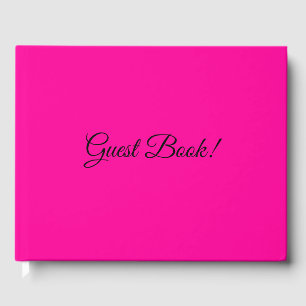 Solid Hot Pink Guest Book