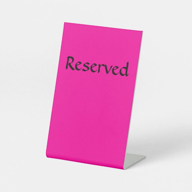 Solid Hot Pink Pedestal Sign (Front)