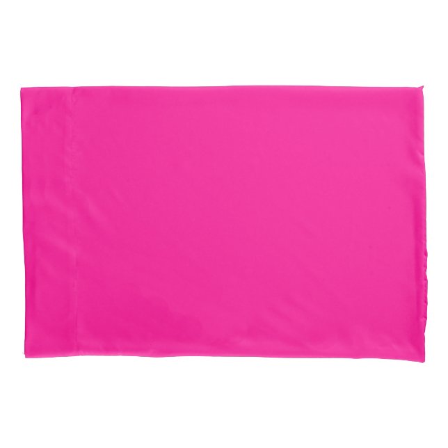 Solid Hot Pink Pillowcase (Front-Left)
